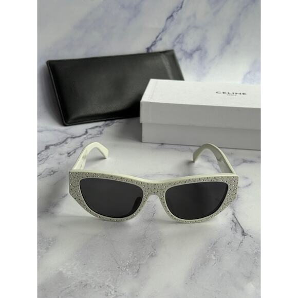 NEW Celine CL4278U Crystal Sunglasses in White $920 - Picture 3 of 7